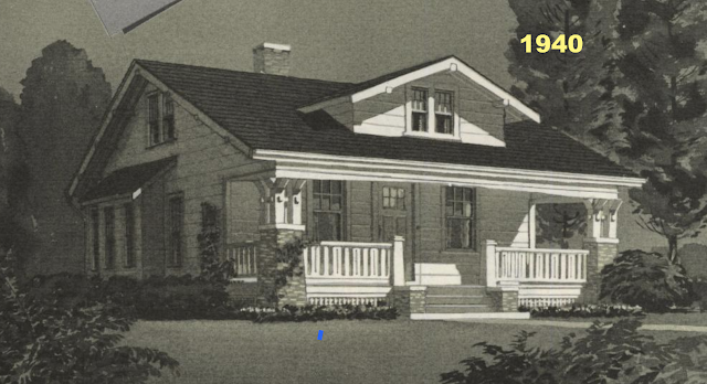 black and white image from 1940 Sears Modern Homes catalog of Sears Vallonia