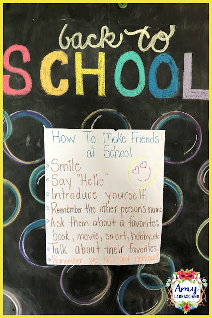 Click here to find ideas for back to school including a lesson on teaching children to make friends.  Included are ideas and  an anchor chart.  Get your back to school plans ready.   Perfect for elementary classrooms and homeschool children.  {kindergarten, first, second, third, fourth, fifth, k, 1st, 2nd, 3rd, 4th and 5th}