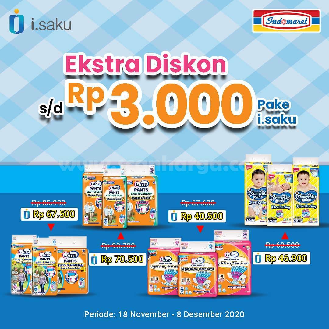 Indomaret Promo Pampers Anak / Popok Bayi EXTRA DISKON Rp 3.000 Pake i.saku