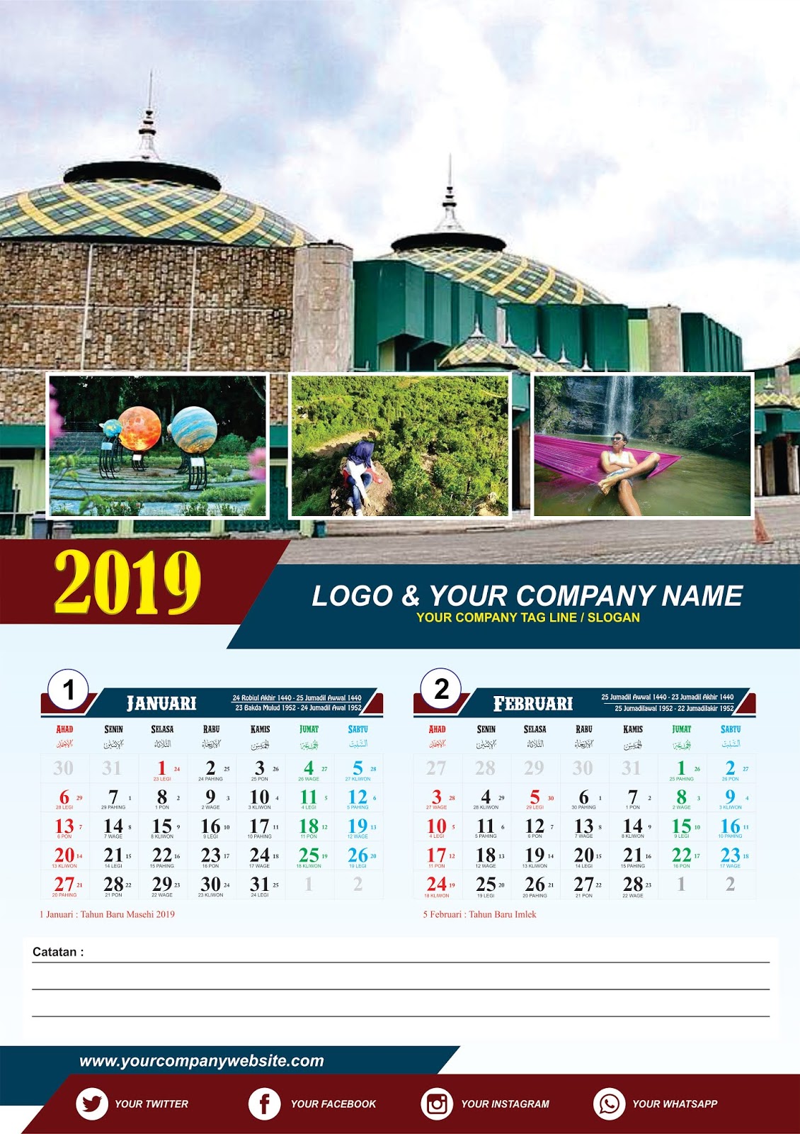  Desain  Kalender  Dinding  di CorelDRAW Free CDR  