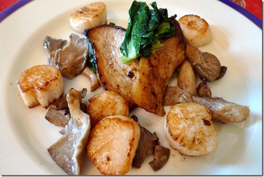 Scallops, mushrooms