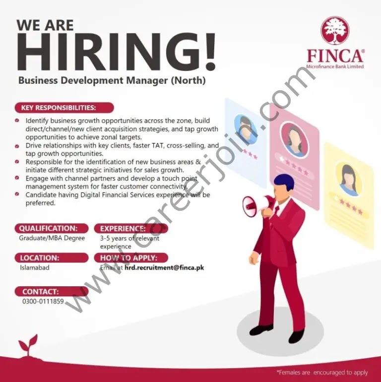 Jobs in FINCA Microfinance Bank Ltd