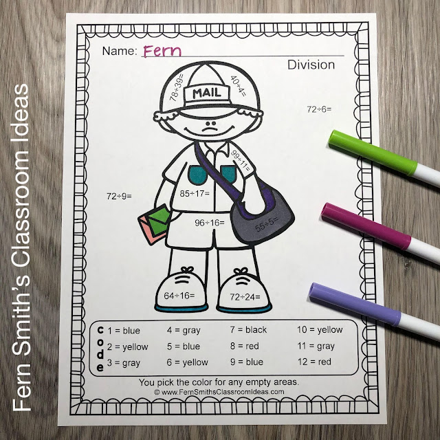 Click Here to Download This Community Helpers Career Themed Color By Number Divide 2-Digit Dividend by 1-Digit Divisors AND 2-Digit Divisors Printable Worksheets Resource Today for Your Class!