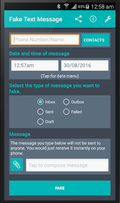 تطبيق لعمل رسائل وهمية, تطبيق Fake Text Message كامل للأندرويد