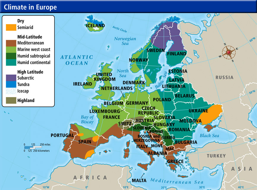 Climate Map Of Europe