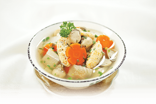 Canh tôm bắp viên