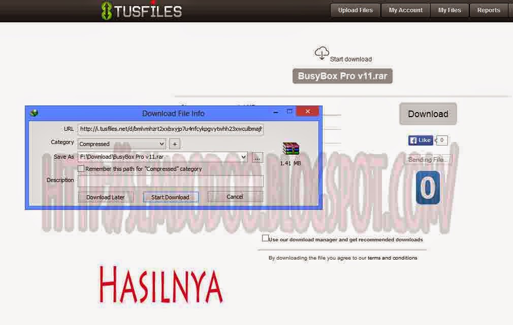 Cara Download di tusfiles 