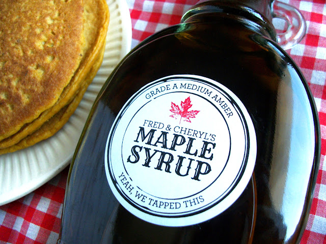 Custom Black Seal Maple Syrup jar labels