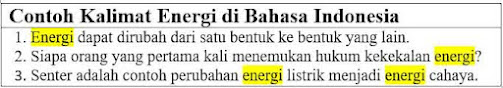 20 Contoh Kalimat Energi di Bahasa Indonesia dan Pengertiannya