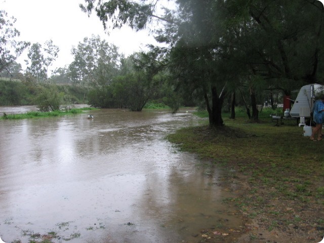 Gwydir River Campground - the flood develops - Taken by Mal & Kerry