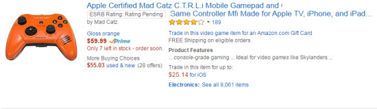 Apple Certified Mad Catz C.T.R.L.i Mobile Gamepad and Game Controller