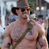 Kellan Lutz Steps out Shirtless with Fake Tattoos for Coachella