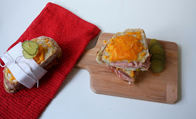 Cheese topped mortadella and pear oven sandwiches | Anyonita Nibbles