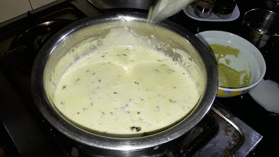 Add water and keep stirring until you get the first boil