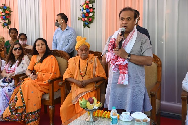 Assam CM lays foundation stone for reconstruction of sabhagriha of Basisthashram Develaya