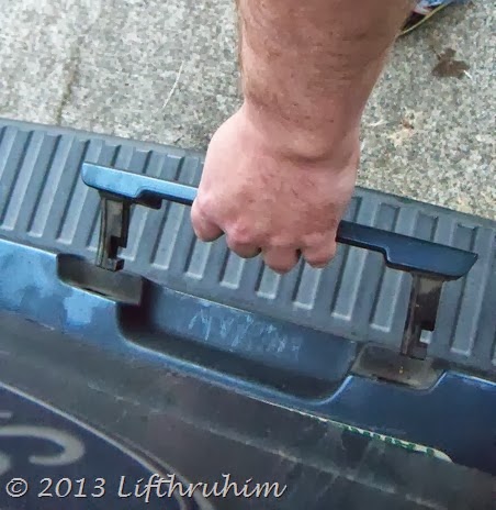 Honeybear pulls handle all the way off the van trunk!