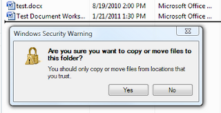 Are you sure you want to move or copy files to this folder?