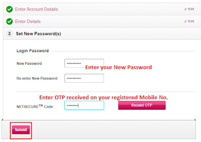 Axis Bank Internet Banking - Forgot Password