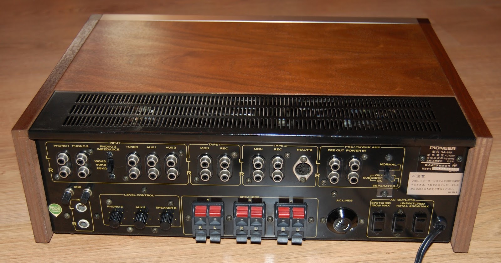 Golden Age Of Audio PIONEER SA 910 Amplifier