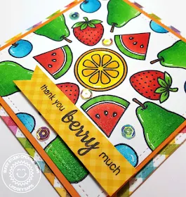 Sunny Studio Stamps: Fresh & Fruity Thank You Card by Lindsey Sams