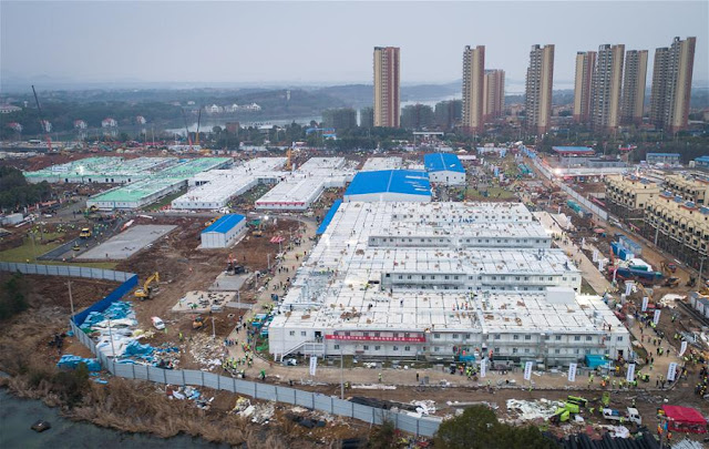 Hospital Huoshenshan - Vista aérea