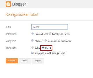konfigurasi widget label cloud