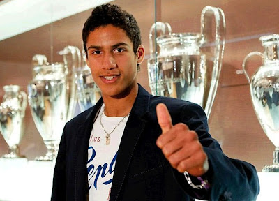 Rapheal Varane in the Bernabeu trophy room