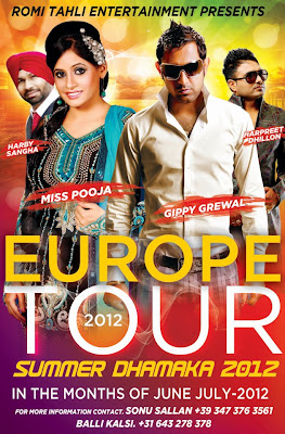 Gippy Grewal - Europe Tour 2012 - HD Poster