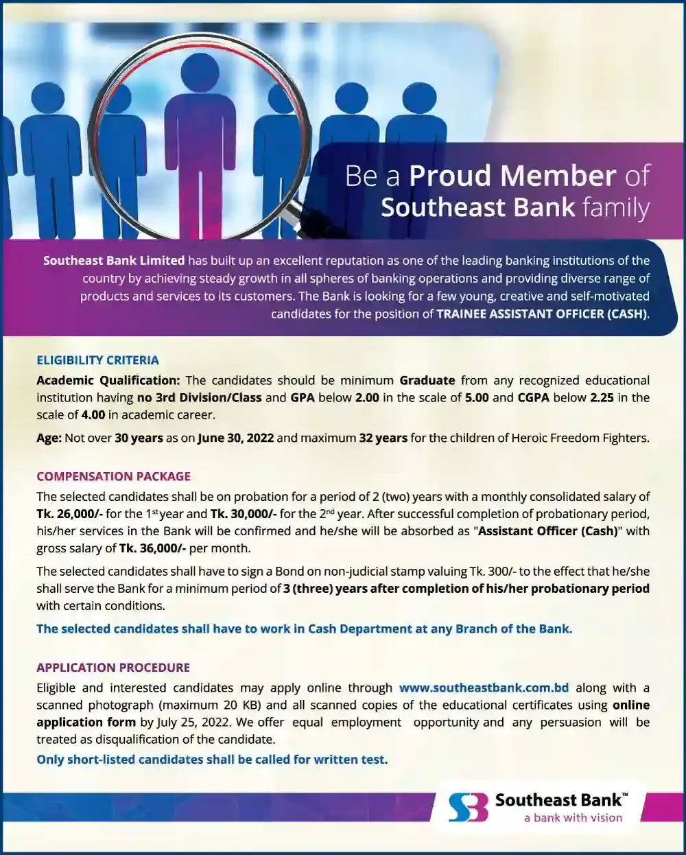 Southeast Bank Job Circular 2022