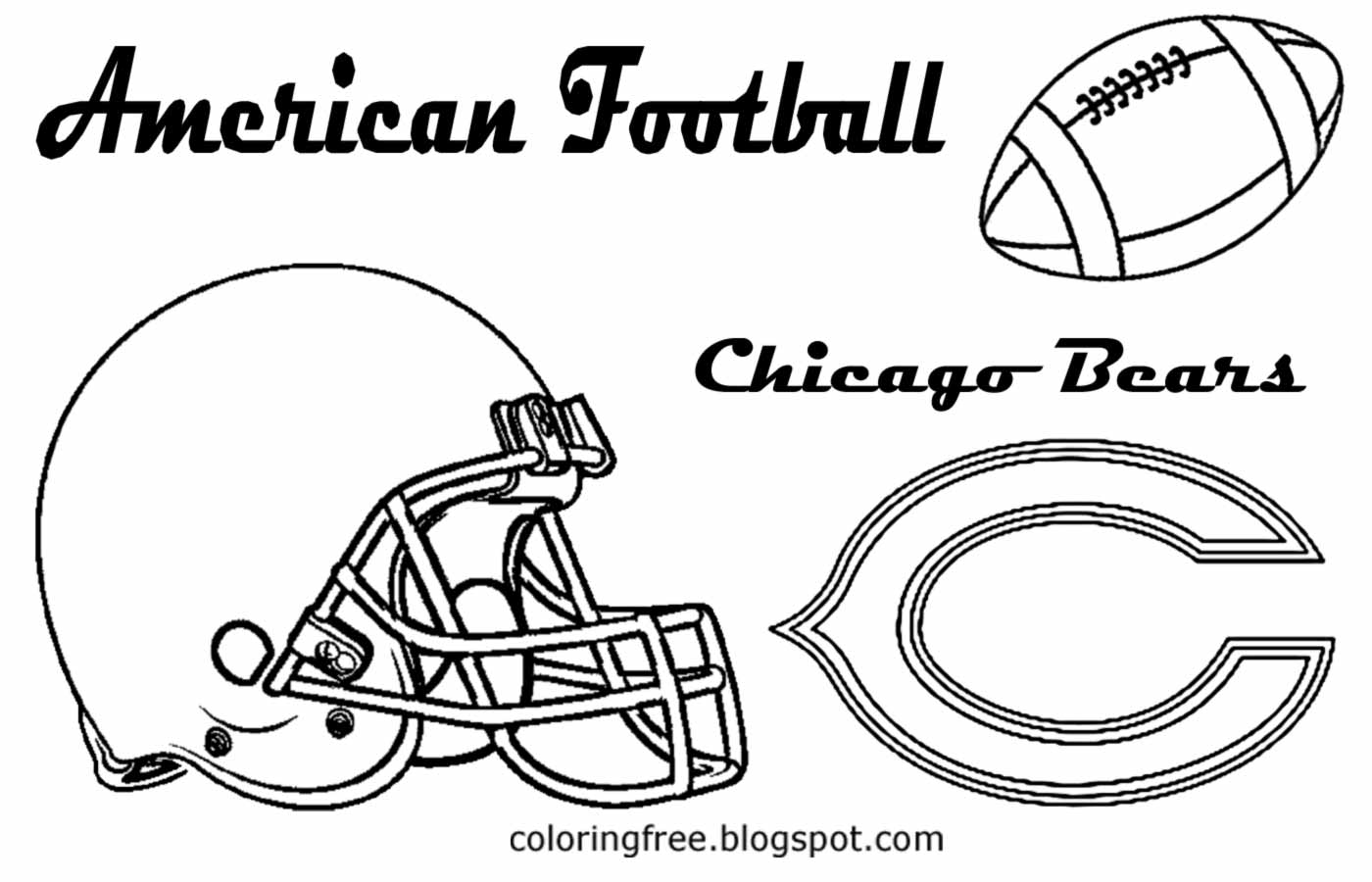 NFC Chicago Bears American football drawing pictures for teenagers USA sport game to print and color