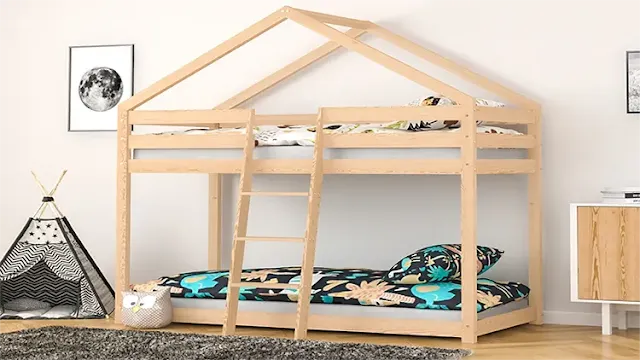 desain tempat tidur tingkat bentu atap segita