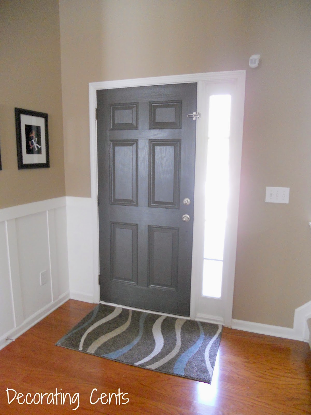 Gray Front Door Home Design Minimalist Living Room