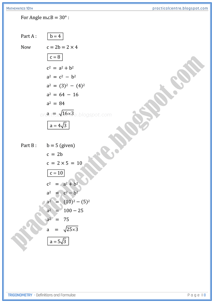 trigonometry-definitions-and-formulas-mathematics-10th