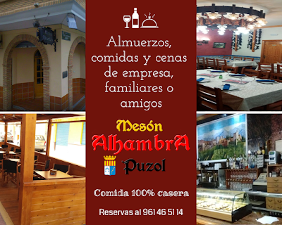 Almuerzos, comidas y cenas de empresa, familiares o amigos en Mesón Alhambra Puzol