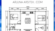 Denah Rumah Lebar 10 meter Panjang 12 meter