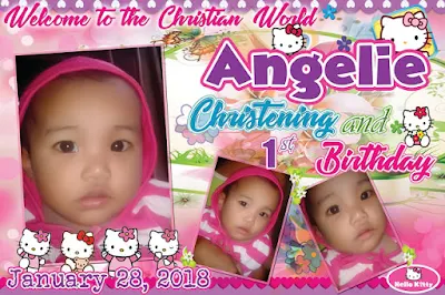 Hello Kitty Tarpaulin Designs for christening and first birthday
