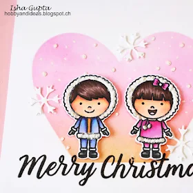Sunny Studio Stamps: Eskimo Kisses Christmas Trimmings Santa's Stocking Merry Christmas Cards by Isha Gupta