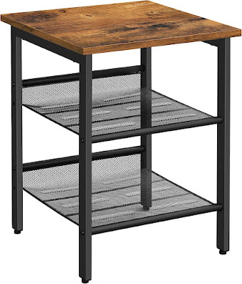 Industrial Adjustable Mesh Shelves Nightstand