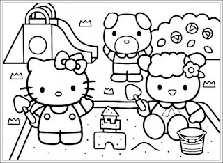 Ausmalbilder von Hello Kitty zum Ausdrucken