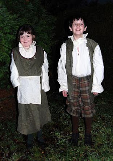 Ellie and Tom in Tudor costumes