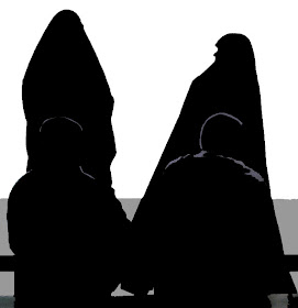silhouetted muslim women with husbands