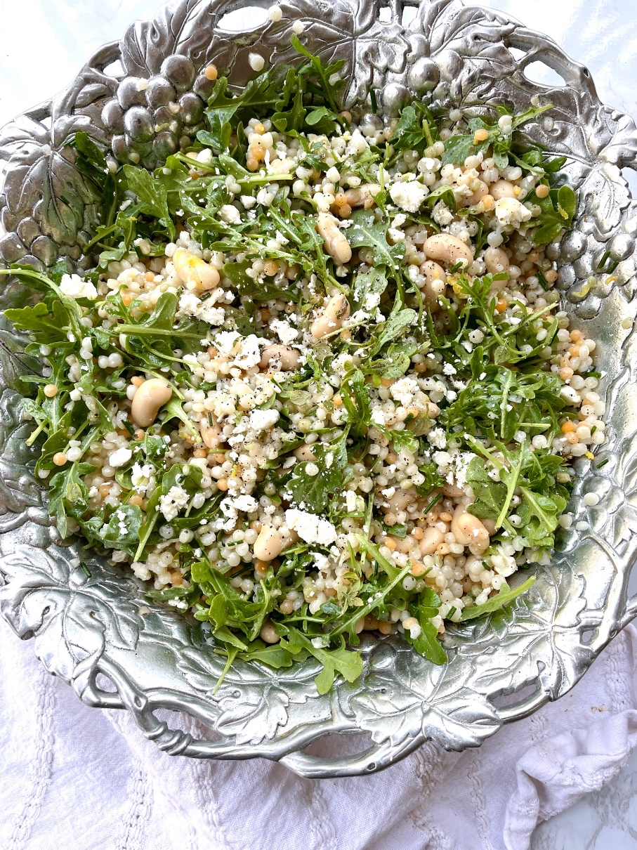 Lemon Feta Arugula Couscous Salad