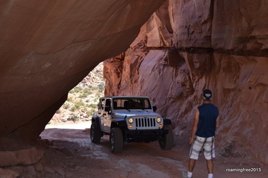 Guiding Tom through the rocks!