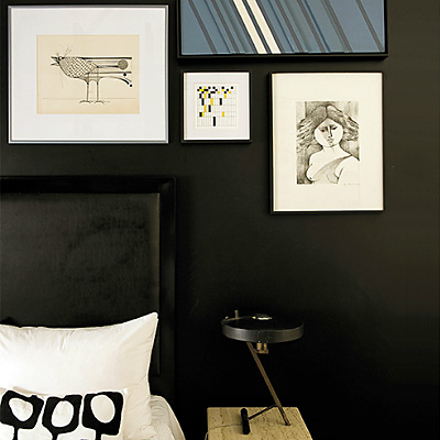 Art on a black wall