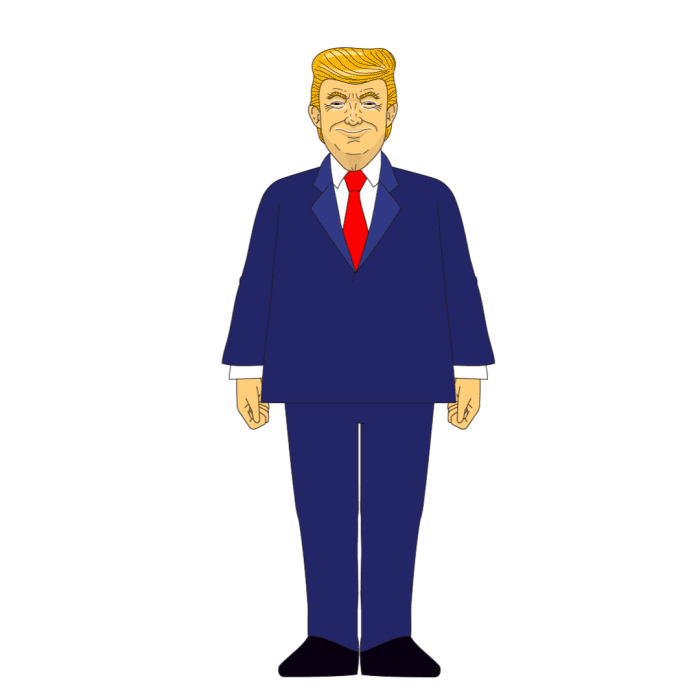 トランプ大統領のモノマネをする人の似顔絵 チューチュートレインgifアニメーション Qbnoco