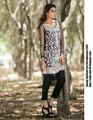 chiffon-shirt-in-black-from-zainab-chottani-eid-pret-2015