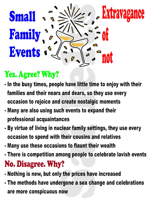 Nowadays people are spending too much money to celebrate personal and family events such as weddings, birthdays and so on