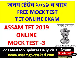 Assam TET 2019 Online Mock Test 3