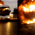 Ônibus da Emtram fica destruido após pegar fogo, no interior da Bahia, assista o vídeo 