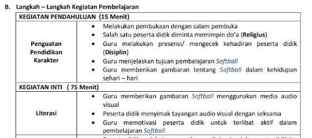 RPP PJOK 1 Lembar Kelas 6 SD Semester I